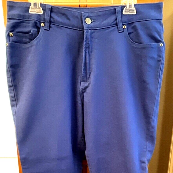 NYDJ Not Your Daughters Jeans Cornflower Blue Straight Leg Sz 14P Inseam 26" - Picture 1 of 5